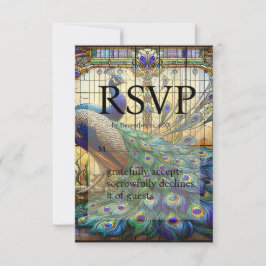 Peacock Wedding-Glass-UAWG RSVP Karte