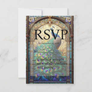 Peacock Wedding-Glass-UAWG RSVP Karte