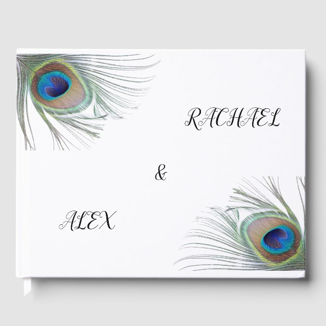 Peacock Wedding Guest Book Gästebuch (Vorderseite)