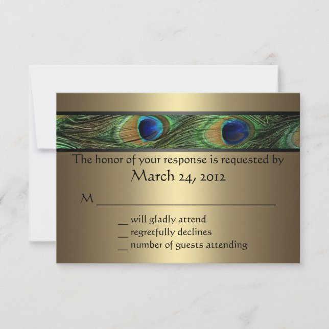 Peacock Wedding RSVP (Vorderseite)