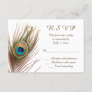 Peacock Wedding RSVP Karte