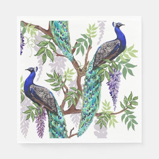 Peacock Wedding Serviette (Vorderseite)