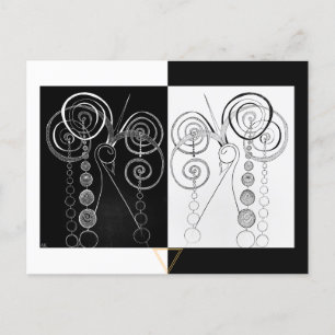 Peacock Yin and Yang DUET Illustration Postkarte