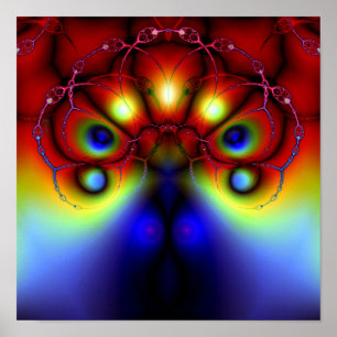 Peacocking From the Shadows (12" x 12") Art Print Poster