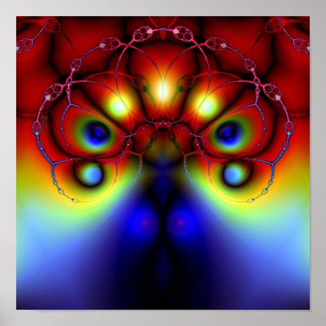 Peacocking From the Shadows (12" x 12") Art Print Poster (Vorne)