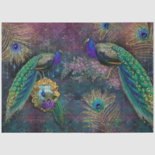 Peacocks Elegante Feathers Gold Glitzer Entdeckung Seidenpapier