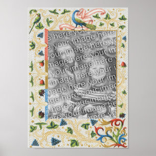 Peacocks Fruchtrahmen hinzufügen Ihr Foto Poster