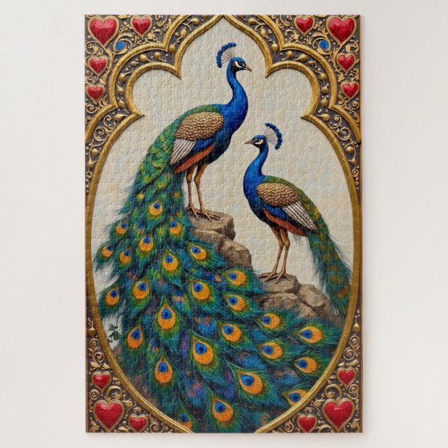 Peacocks Opulent Display of Valentine's Love Puzzle (Vertikal)