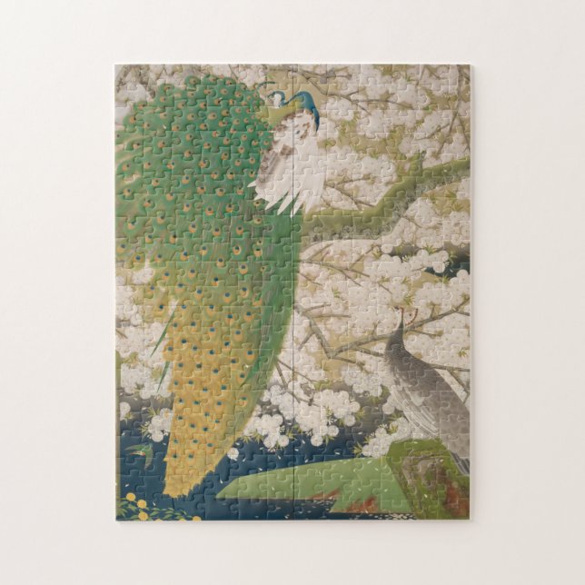 Peacocks und Kirschbaum (1925) Puzzle (Vertikal)