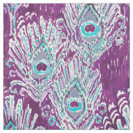 Peacocky Feder-Pflaumen-Aquarell Stoff