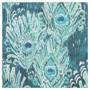 Peacocky Federaquamariner Watercolor Stoff