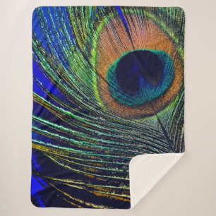 Peacocok Feder Bohemisch Sherpadecke