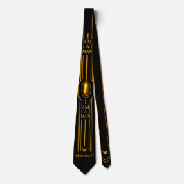 PEAFDOVE® GOLDEN EGG TIE — “I AM A MAN” Noir Luxur Krawatte