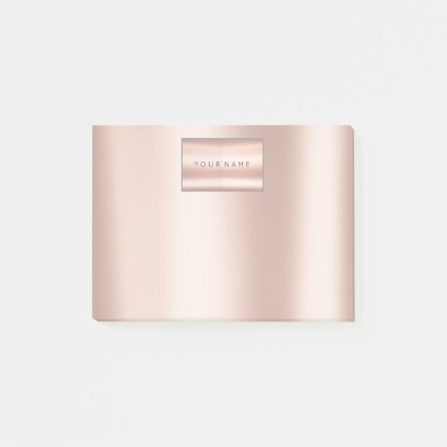Peak Blush Pink Rose Gold Powder Metallic Post-it Klebezettel (Vorderseite)