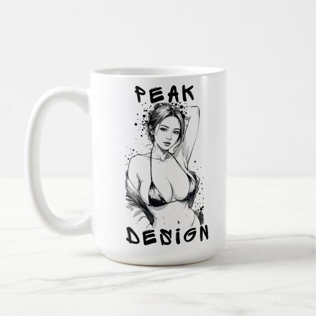 Peak Design Bold Graffiti Pinup Sketch Art Kaffeetasse (Links)