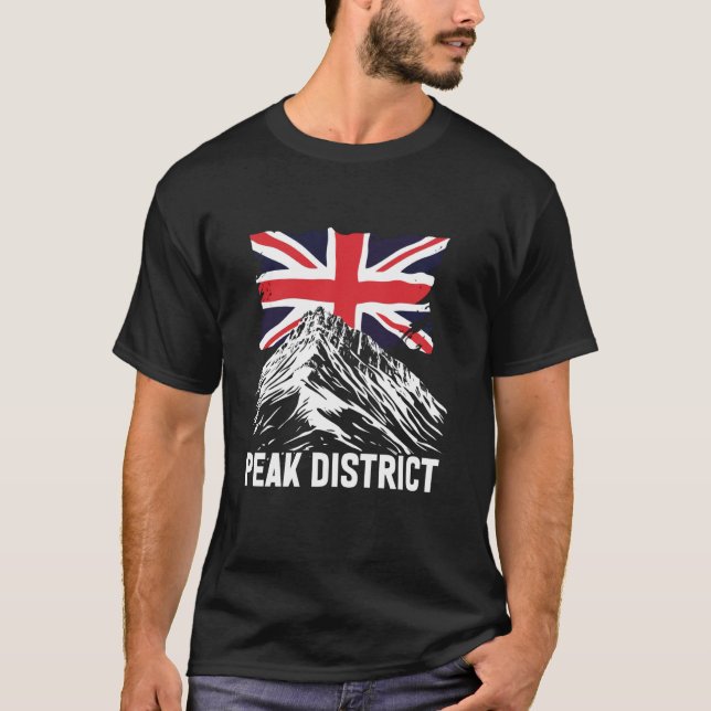 Peak District + Britische Flagge T-Shirt (Vorderseite)