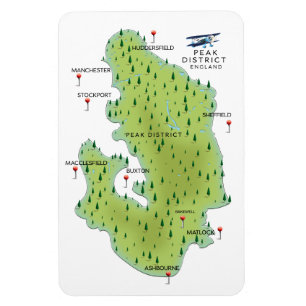 Peak District England Map Magnet