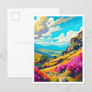 Peak District England Vintage-Illustration Postkarte