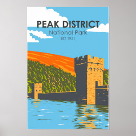Peak District National Park England Vintag Poster