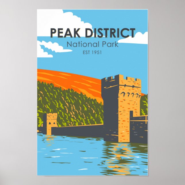 Peak District National Park England Vintag Poster (Vorne)