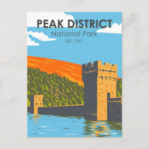 Peak District National Park England Vintag Postkarte