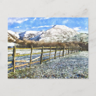Peak District Snow Watercolor Style Postkarte