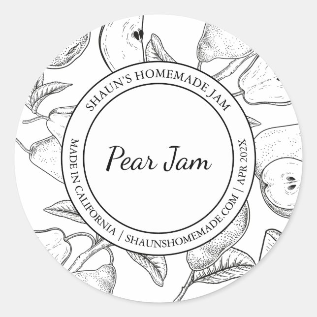 Peak Jam Sketch Modernes Label Runder Aufkleber (Vorderseite)