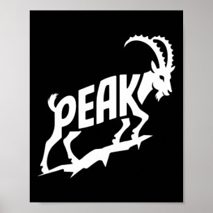 Peak Mountain Goat Wortkunst – Wandern und Kletter Poster