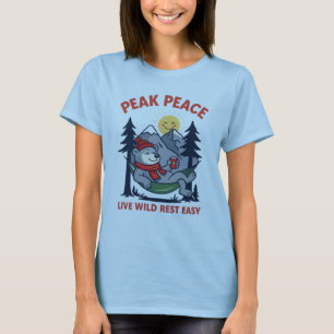 Peak Peace Bär in Hängematten-Camping T-Shirt