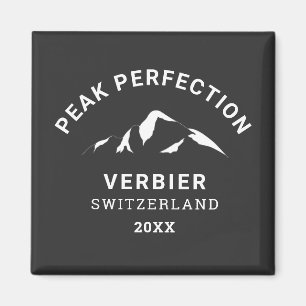 Peak Perfect Winter Ski Snowboard Resort Wappen Magnet