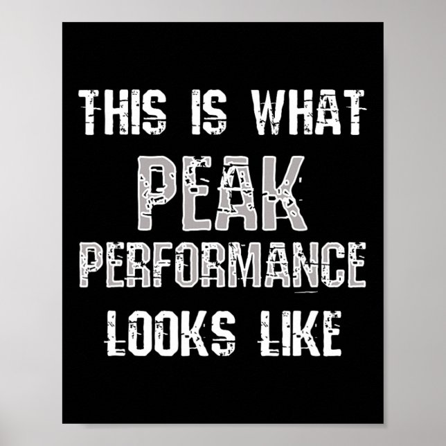 Peak Performance Funny Fitness Gym Workout Bodybui Poster (Vorne)