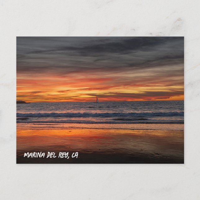 Peak Sunset - Marina Del Rey, CA Postkarte (Vorderseite)