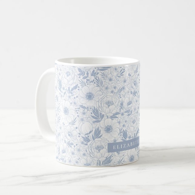 Peak und Anemone Illustrierte Blume Kaffeetasse (Vorderseite Links)