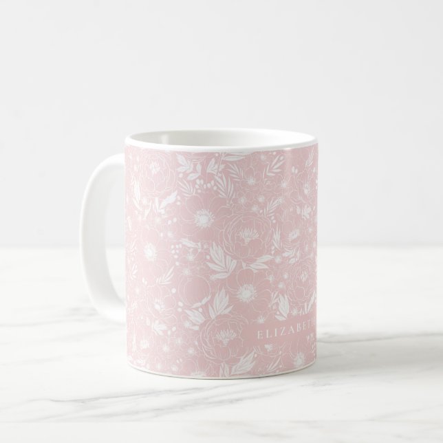 Peak und Anemone Illustrierte Blume Kaffeetasse (Vorderseite Links)