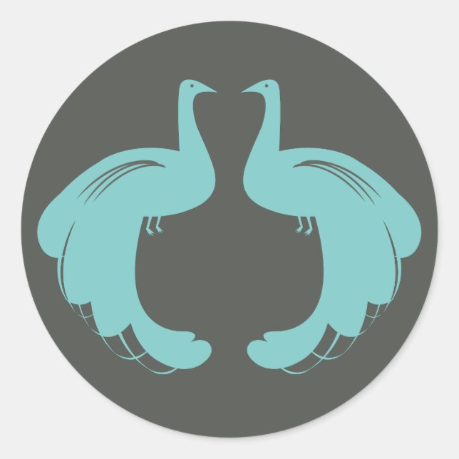 PEAKCOCKS in AQUA-Aufklebern Runder Aufkleber (Vorderseite)