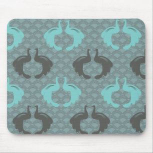 PEAKCOCKS in AQUA & GRAY Mousepad
