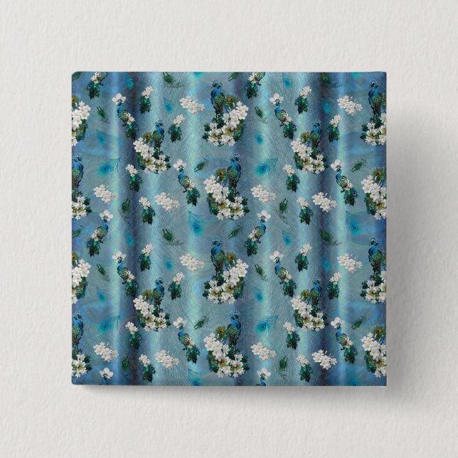 Peakocks & Smaragdgrüne Metallic Button (Vorderseite)