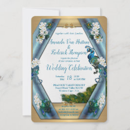 Peakocks & Smaragdgrüne Metallic Einladung