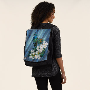 Peakocks & Smaragdgrüne Metallic Rucksack