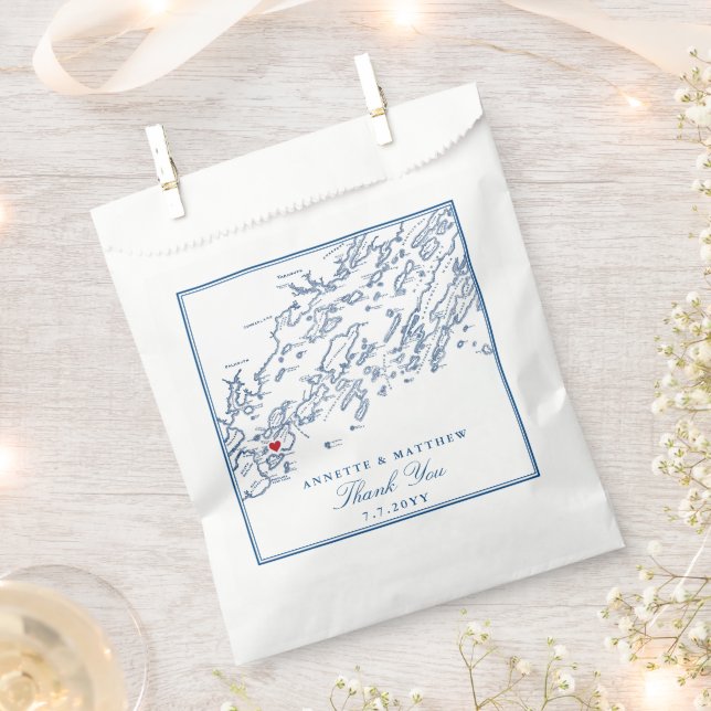 Peaks Island Maine Casco Bay Elegantes Hochzeitspa Geschenktütchen (Ausgeschnitten)