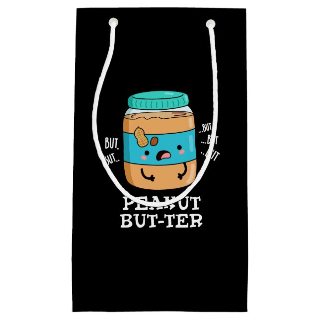 Peanut Aber ter Funny Food Pun Dark BG Kleine Geschenktüte (Vorderseite)