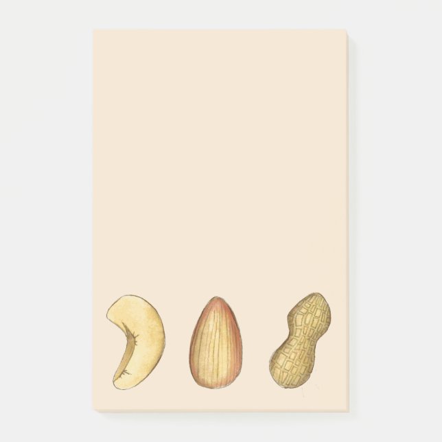 Peanut Almond Cashew Snack Food Nut Nuts Feinschme Post-it Klebezettel (Vorderseite)