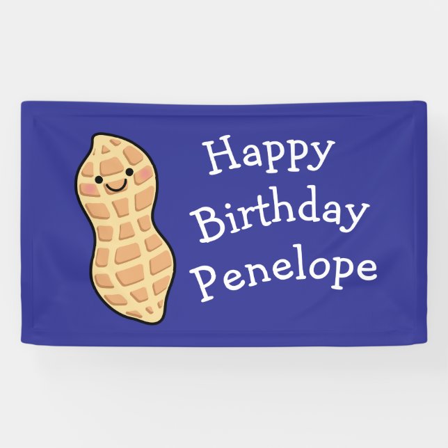 Peanut Birthday Party Kinder Niedliche Nut Cartoon Banner (Horizontal)
