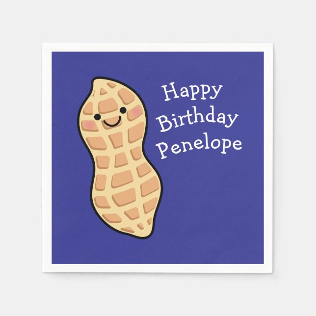 Peanut Birthday Party Kinder Niedliche Nut Cartoon Serviette (Vorderseite)