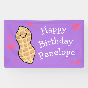 Peanut Birthday Party Niedlich Kids Cartoon Nut Banner
