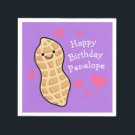 Peanut Birthday Party Niedlich Kids Cartoon Nut Serviette<br><div class="desc">Diese zauberhaften Vorspeisen zum Thema Erdnuss sind perfekt für einen Nuss-Liebhaber! Ideal für Geburtstage und andere Feiern! Die Erdnuss hat niedliche rosa Herzen und ist ideal für Kinder oder Erwachsene,  die ihren Abschluss aus einer Nussallergie feiern!</div>