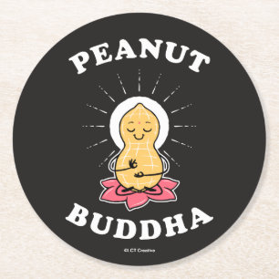 Peanut Buddha Runder Pappuntersetzer