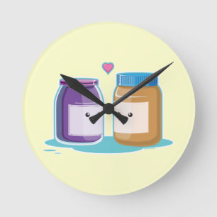 Peanut Butter and Jelly Runde Wanduhr