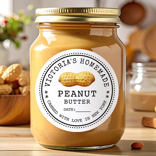 Peanut butter canning runder aufkleber (Von Creator hochgeladen)