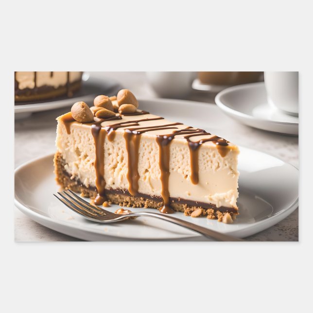 Peanut Butter Cheesecake Rechteckiger Aufkleber (Vorderseite)